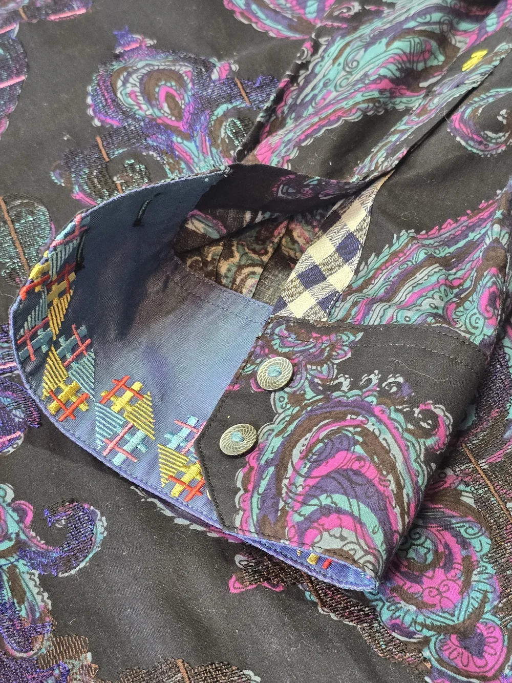 Robert Graham Paisley Long Sleeve Button Down Shirt - Men's Size M